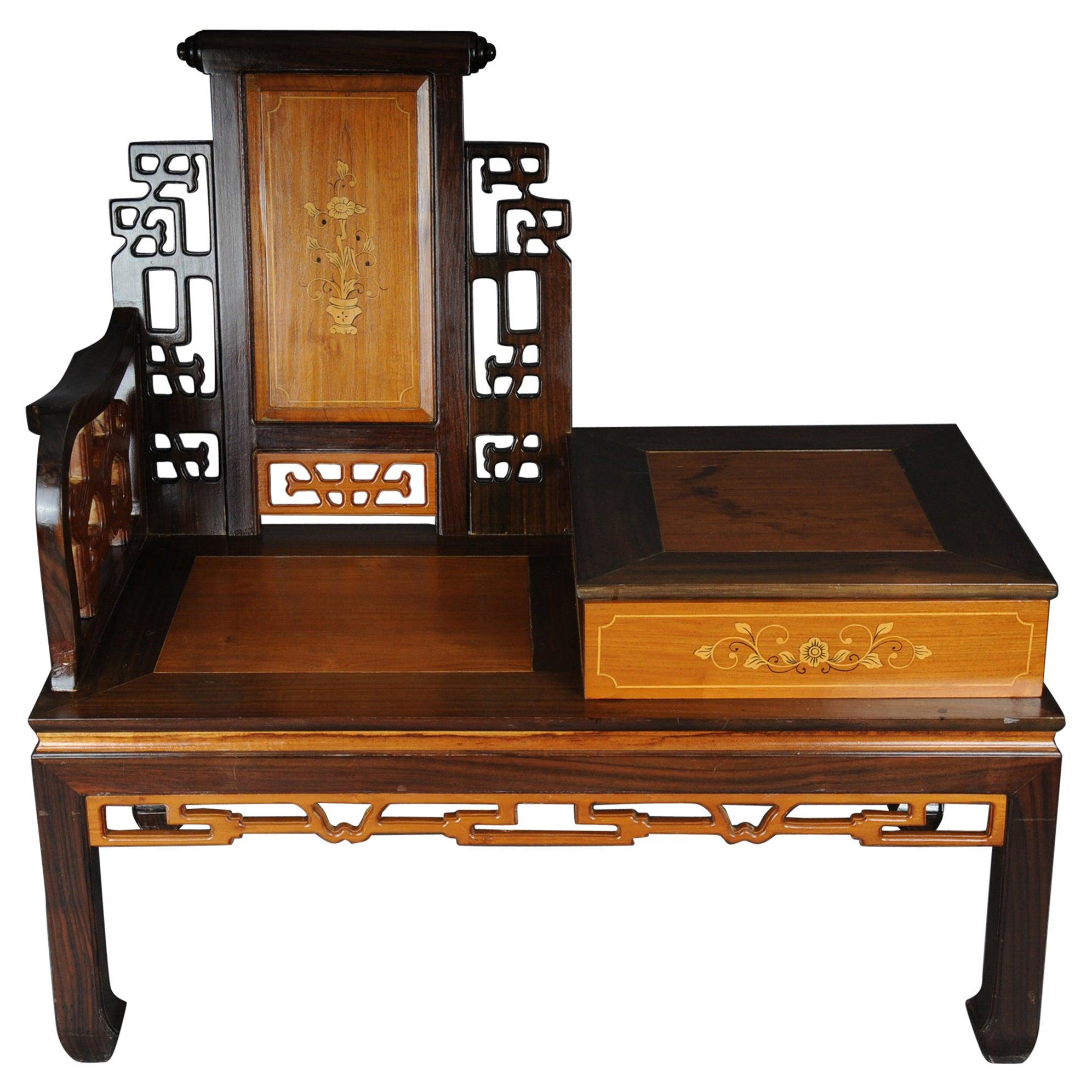 Beautiful Asian Bench / Telephone Bench, China, 20th Century For Sale