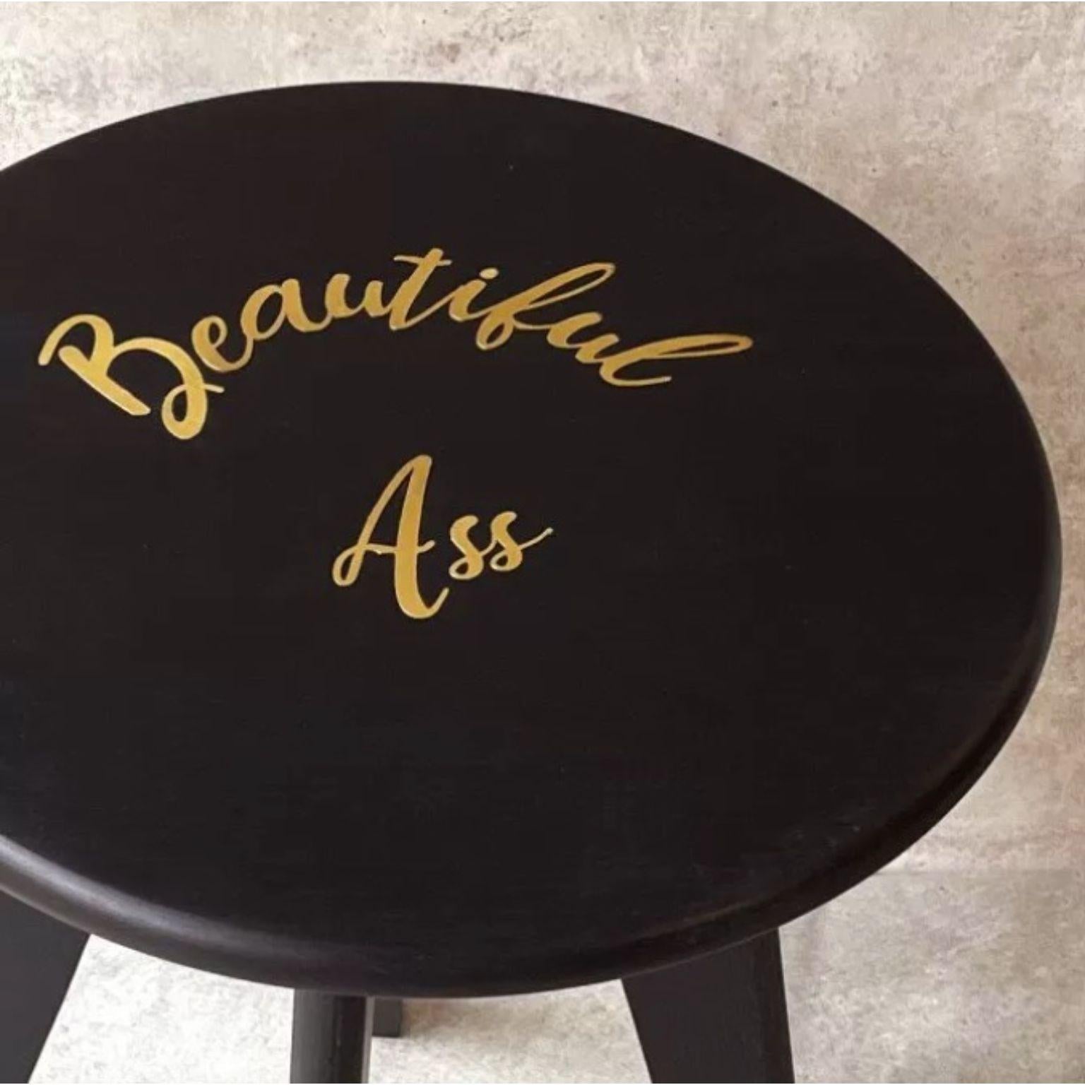 Post-Modern Beautiful Ass Black Stained Ash ASSY Stool by Mademoiselle Jo For Sale