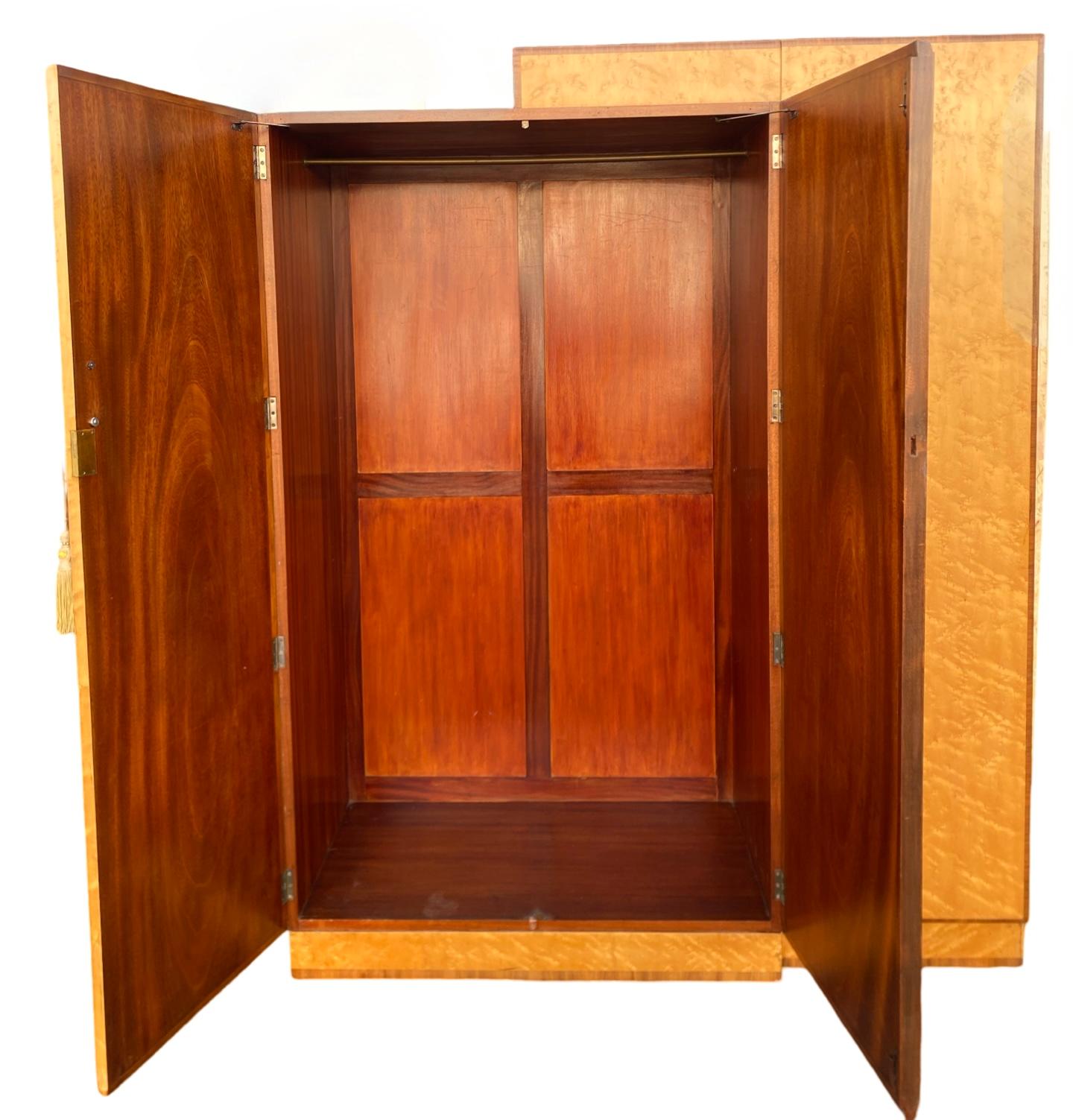 European Beautiful Asymetric Art Deco Triple Wardrobe with Royal Provenance For Sale