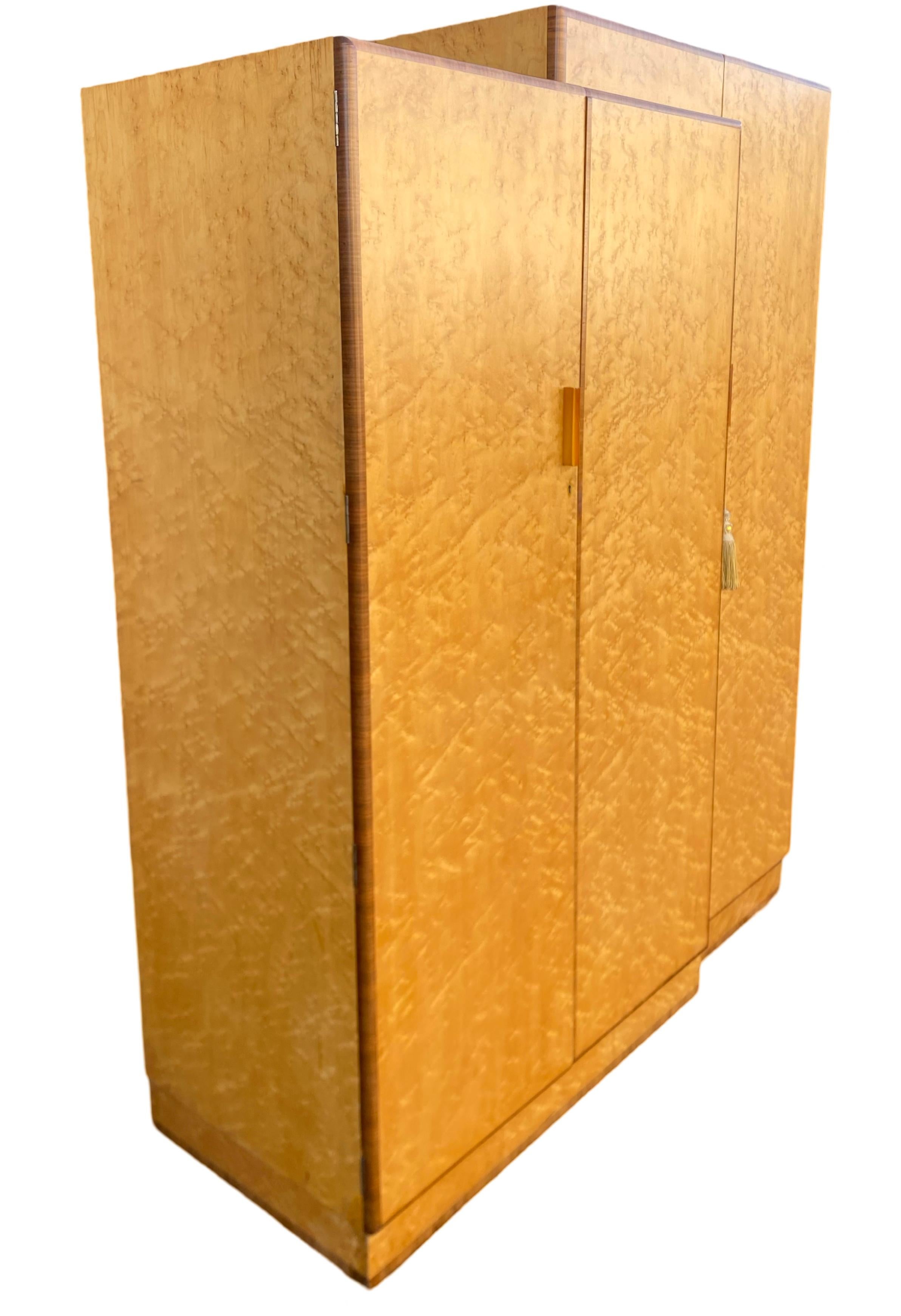 Beautiful Asymetric Art Deco Triple Wardrobe with Royal Provenance For Sale 1
