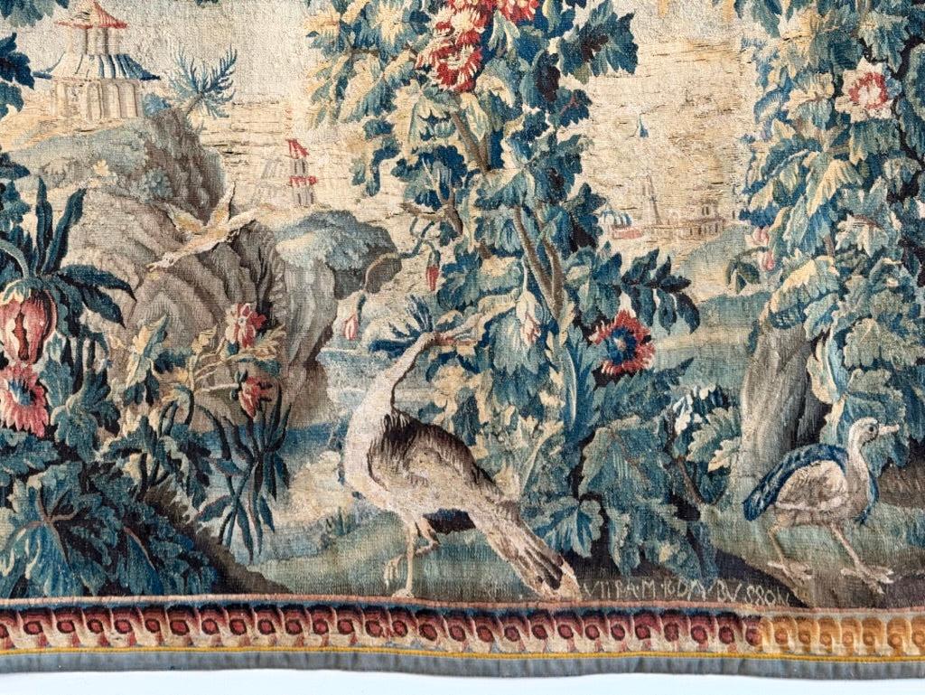 Magnifique tapisserie d'Aubusson, 18e siècle, signée Bon état - En vente à Charlottesville, VA