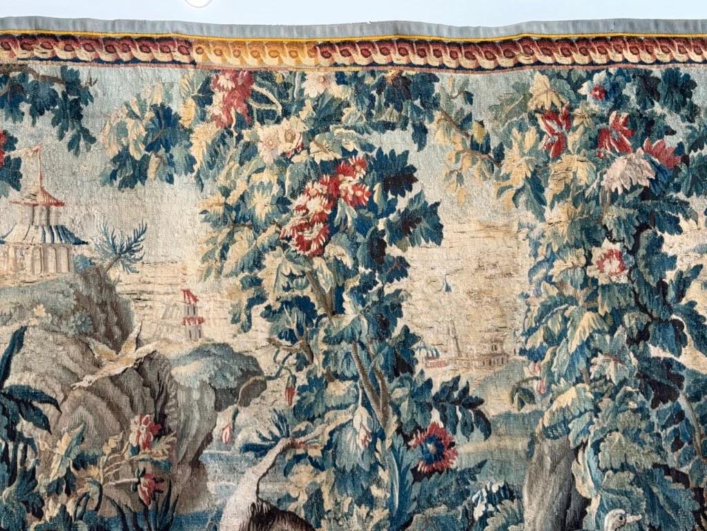 Magnifique tapisserie d'Aubusson, 18e siècle, signée en vente 1