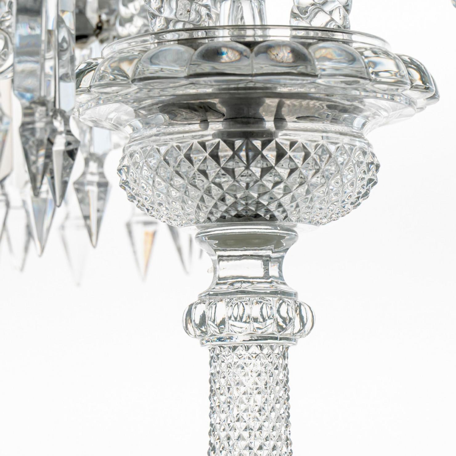 Precioso candelabro de cristal transparente de Baccarat para 4 velas, Francia Francés en venta