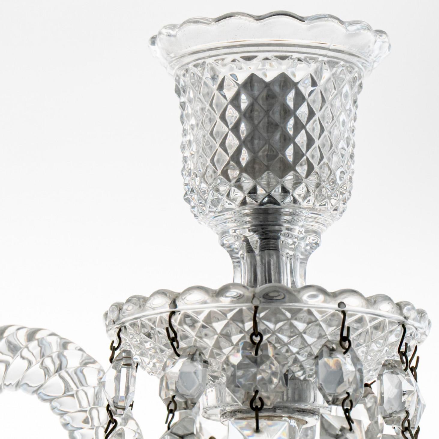 Precioso candelabro de cristal transparente de Baccarat para 4 velas, Francia en Bueno estado para la venta en Rijssen, NL