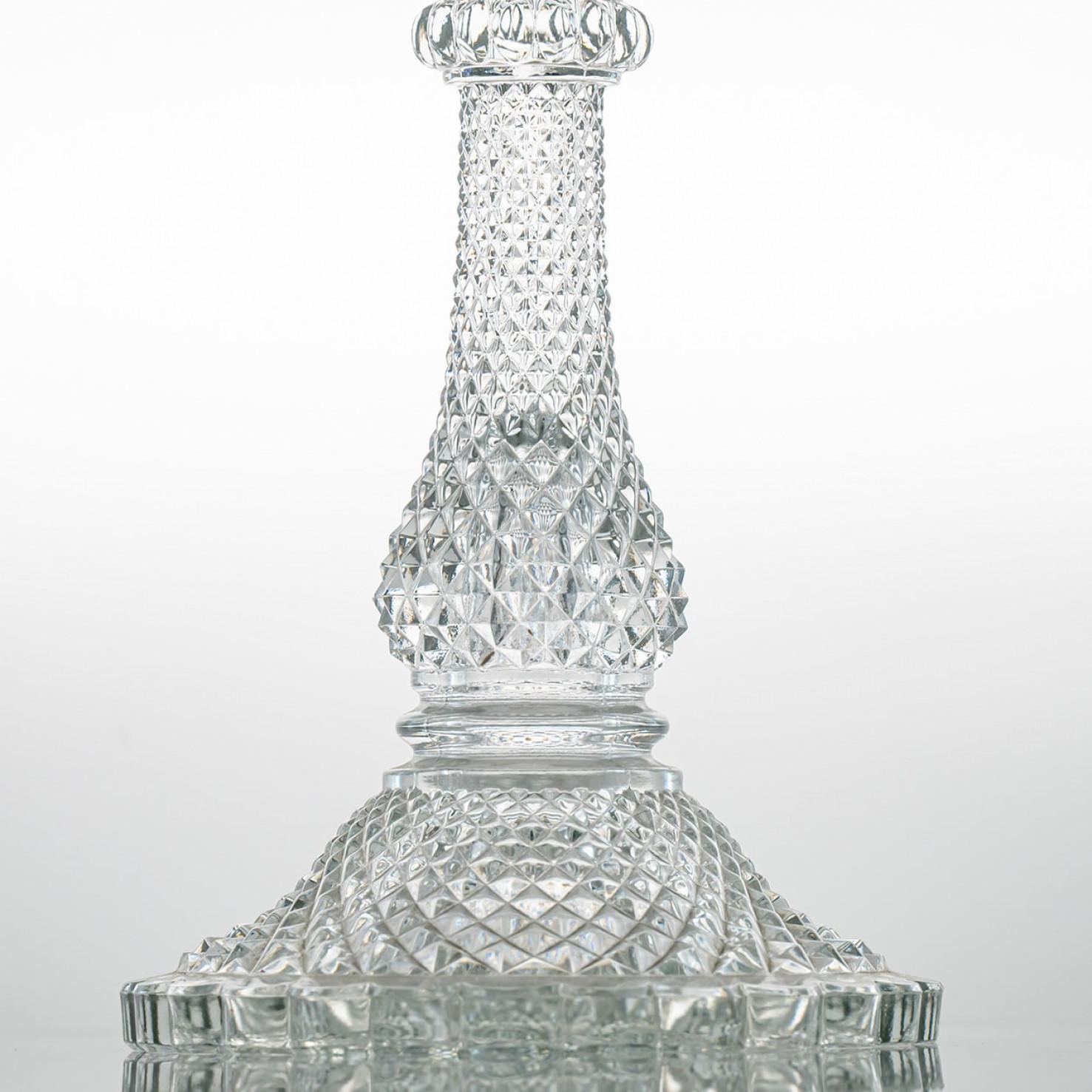 Precioso candelabro de cristal transparente de Baccarat para 4 velas, Francia Cristal en venta