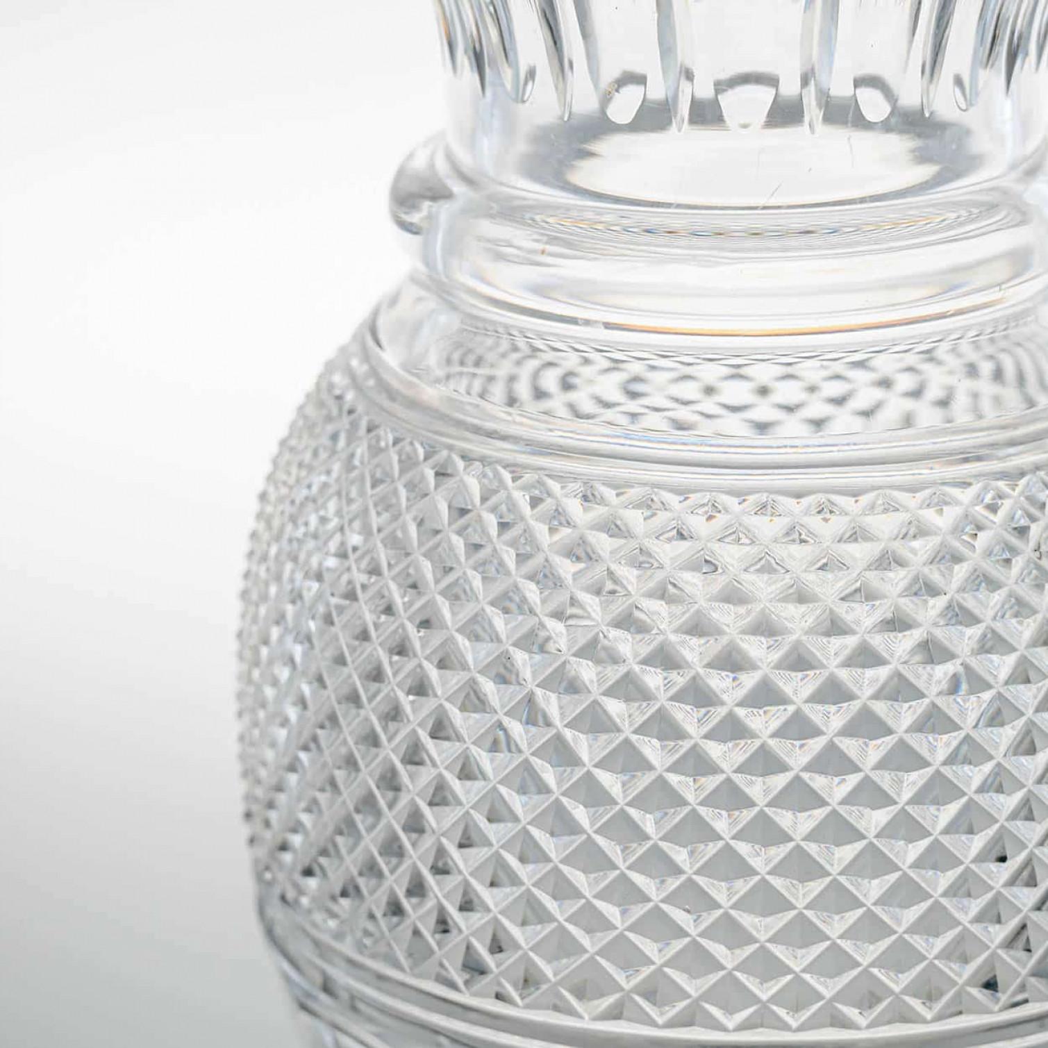 Bellissimo vaso di cristallo trasparente Baccarat Diamond Balustre , Francia in vendita 4