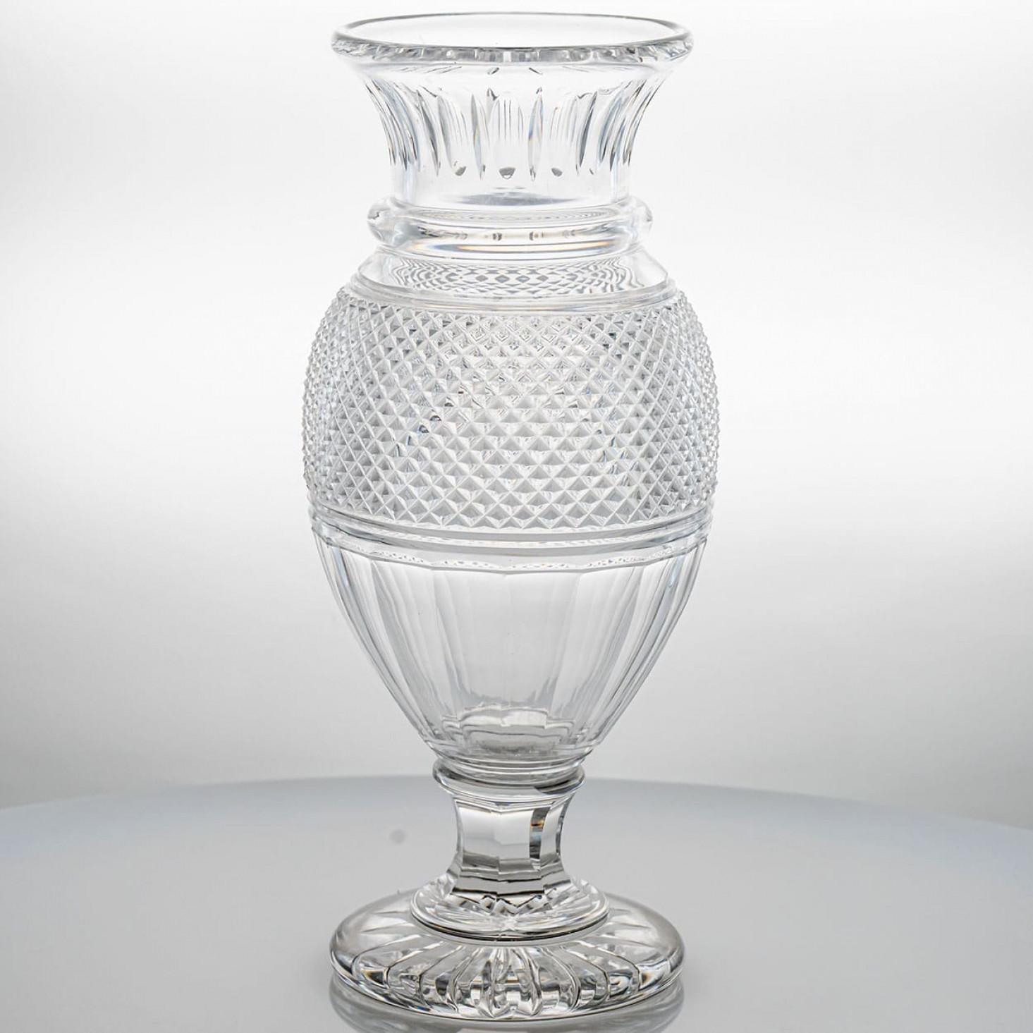 Bellissimo vaso di cristallo trasparente Baccarat Diamond Balustre , Francia in vendita 6