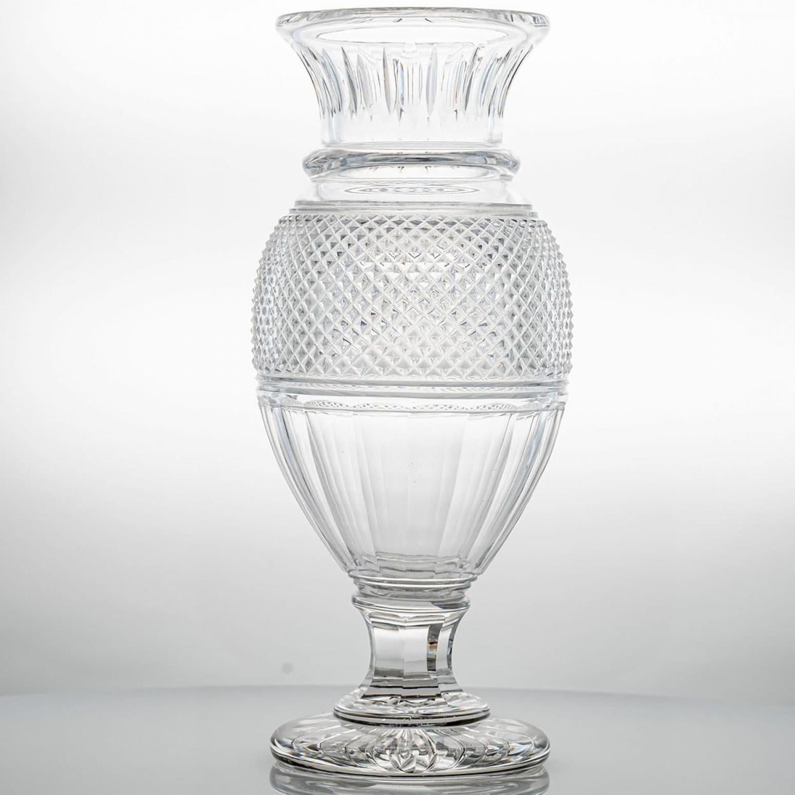 Bellissimo vaso di cristallo trasparente Baccarat Diamond Balustre , Francia in vendita 7