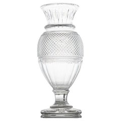 Bellissimo vaso di cristallo trasparente Baccarat Diamond Balustre , Francia