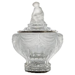 Antique Beautiful Baccarat Elephant Clear Crystal Dish, France