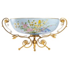 Beautiful Baccarat Opaline Cup with Bronze Base, 19th Century