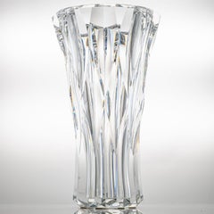 Beautiful Baccarat Structured Tapered Clear Crystal Vase , France