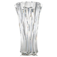 Beautiful Baccarat Structured Tapered Clear Crystal Vase , France