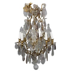 Beautiful Baccarat Style Bronze and Crystal Chandelier with Spearpoints
