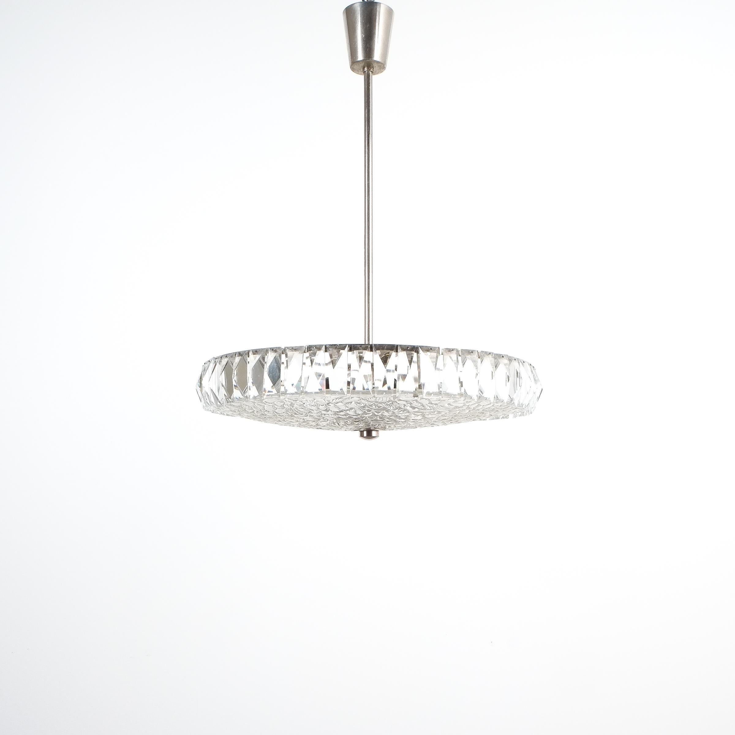 Mid-20th Century Bakalowits Dome Crystal Glass Chandelier, Austria, circa 1955 For Sale