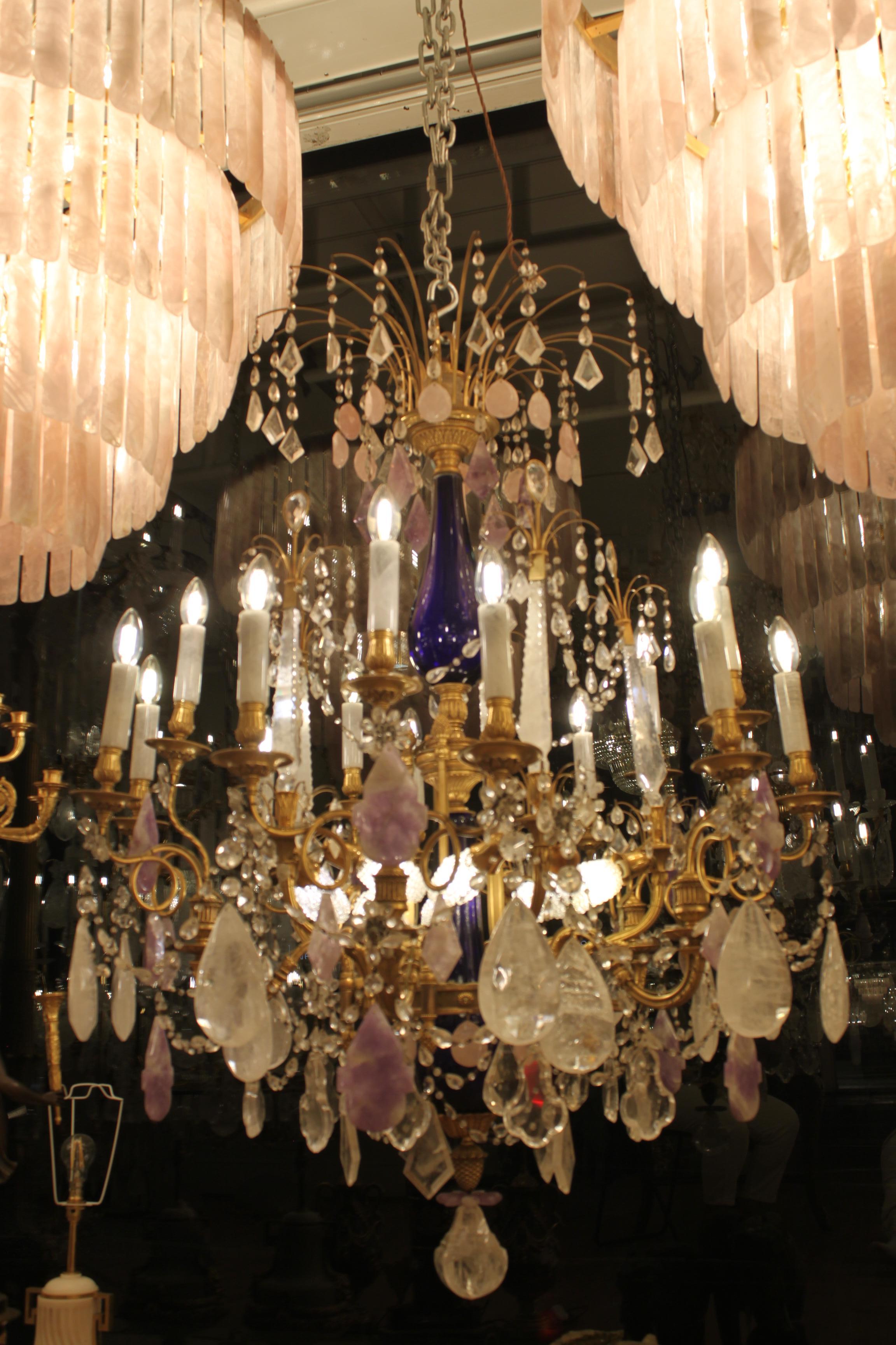 Beautiful Baltic rock crystal chandelier For Sale 7