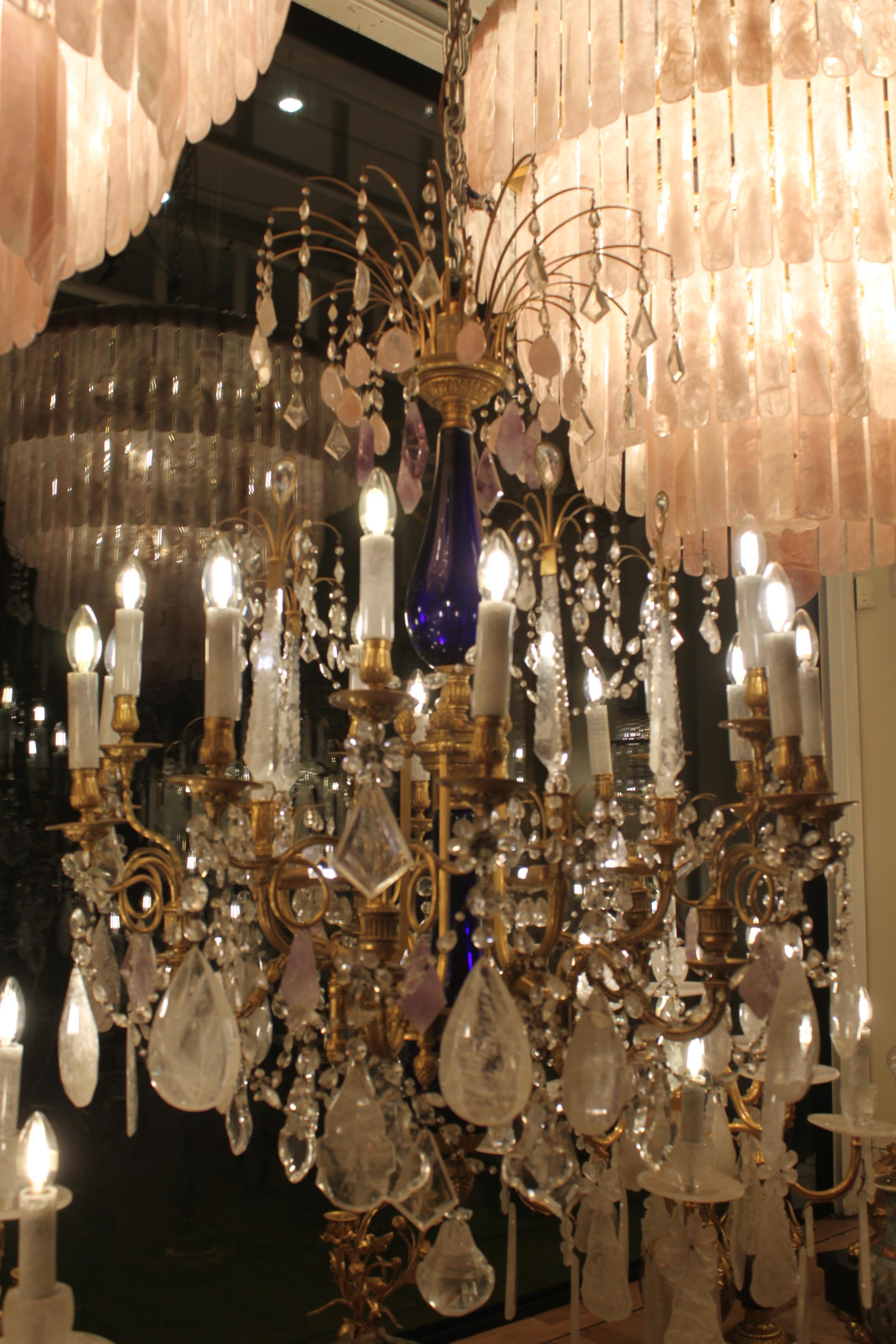 19th Century Beautiful Baltic rock crystal chandelier For Sale