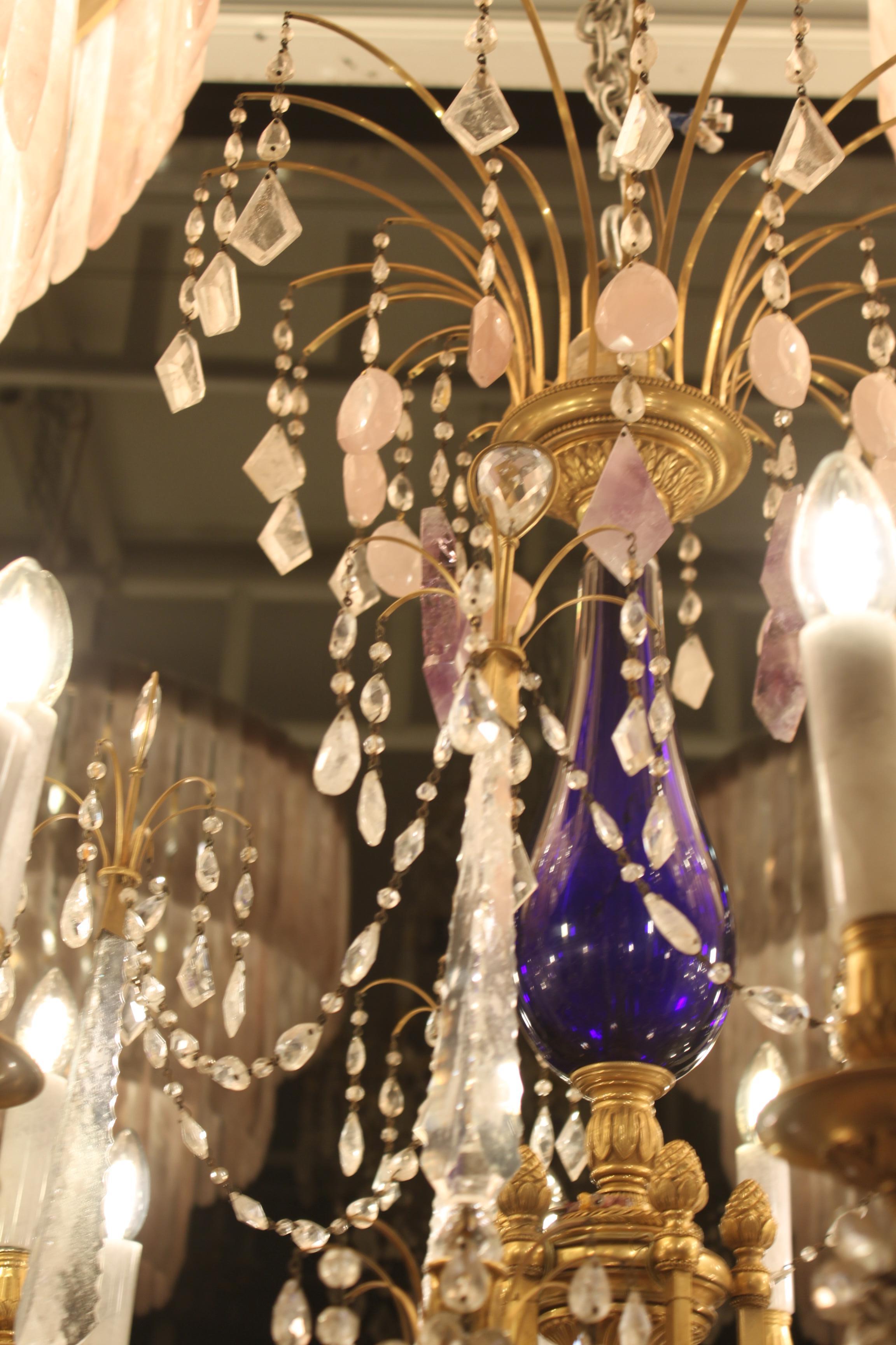 Beautiful Baltic rock crystal chandelier For Sale 4