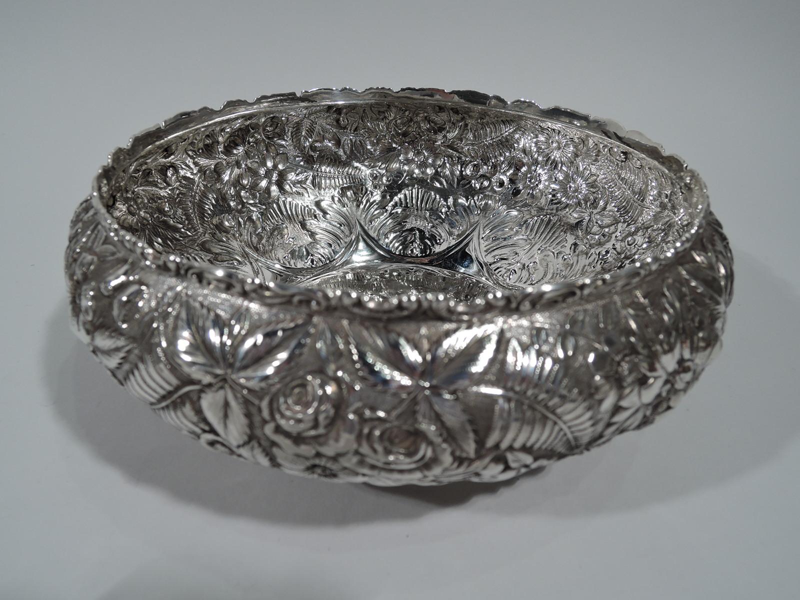 Victorian Beautiful Baltimore Repousse Sterling Silver Bowl by Jacobi & Jenkins