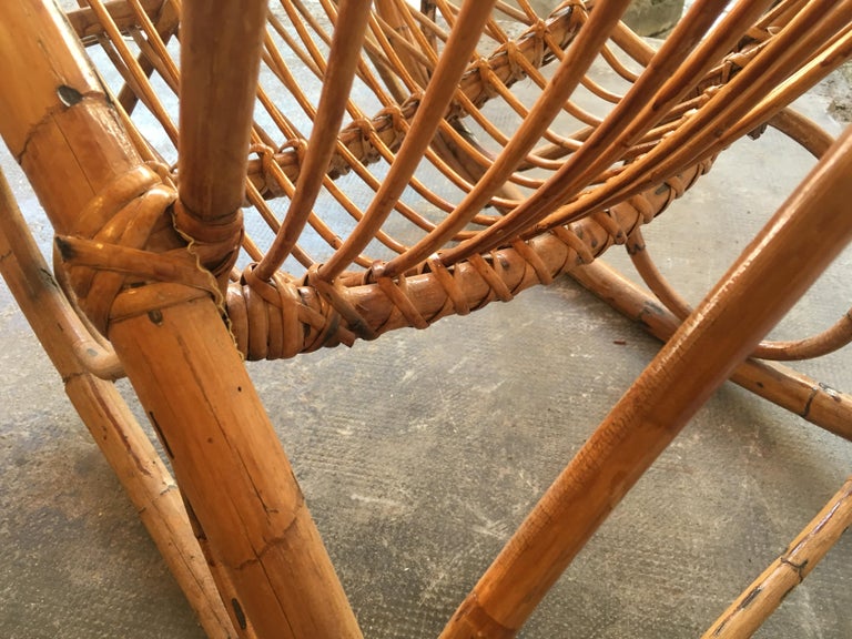 Beautiful Bamboo and Rattan Rocking Chair Armchair, circa 1970 ...