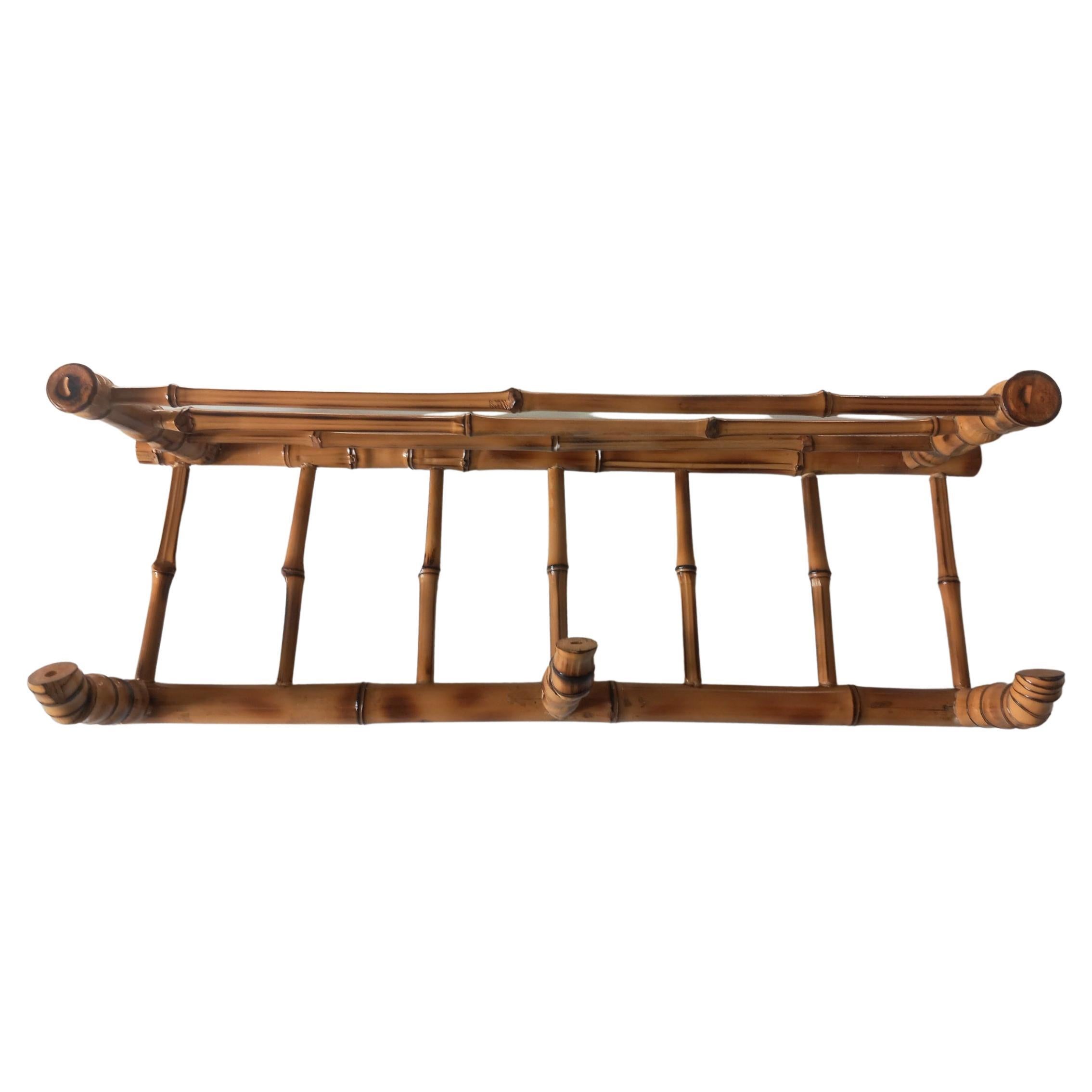 Beautiful Bamboo Coat Rack Three Hangers Top Shelf for Hats or Bags, Spain For Sale 7