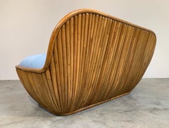 Beautiful Gabriella Crespi Style Bamboo Settee  Circa 1970
