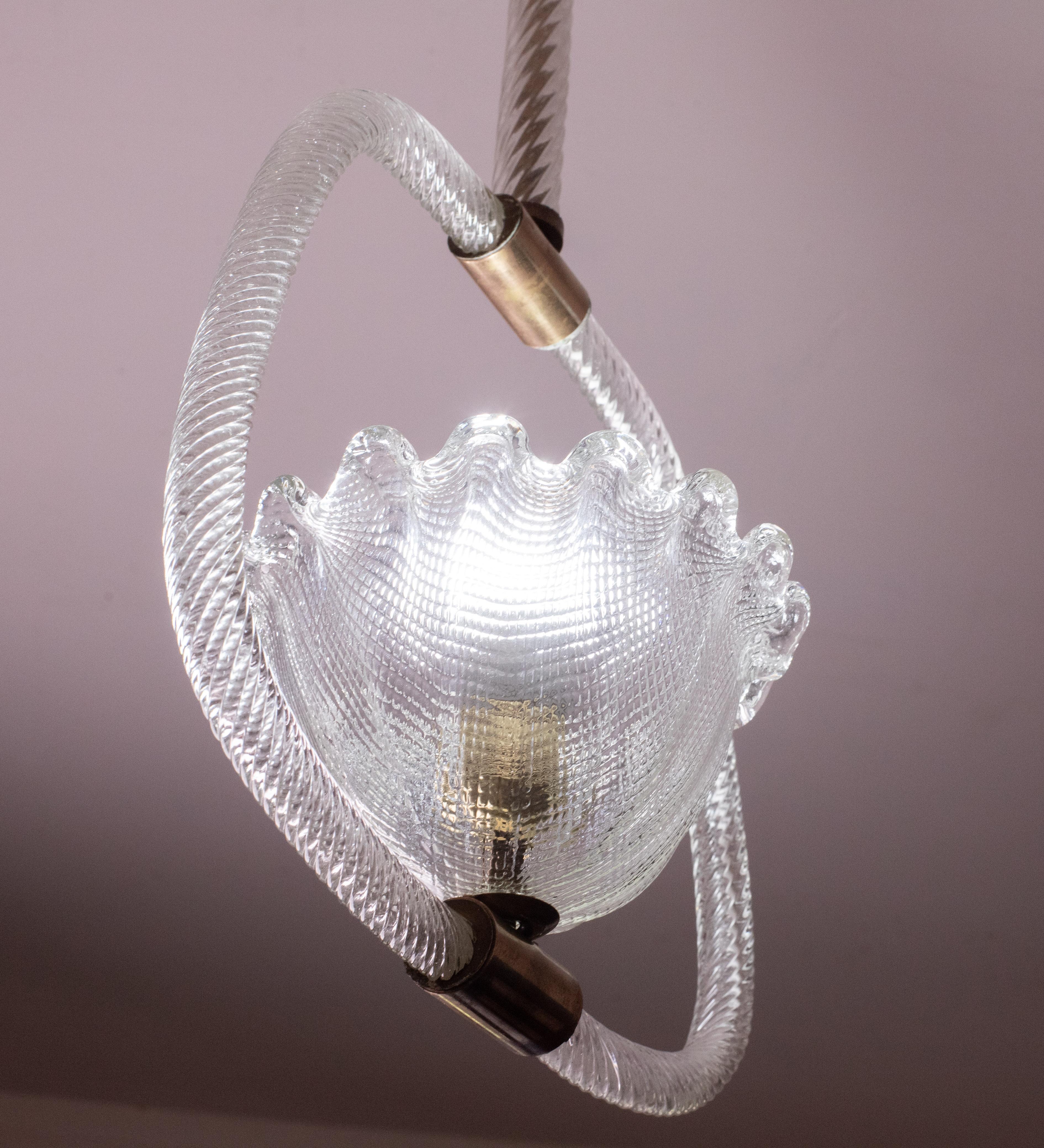 Beautiful Barovier & Toso Pendant Light Chandelier Murano Glass, 1950s For Sale 4