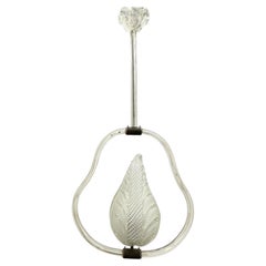 Bellissimo lampadario a sospensione Barovier Toso, cesto in vetro di Murano, anni '40