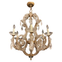 Beautiful Beaded Rock Crystal Basket Vaughan Baguès Jansen Gold Gilt Chandelier
