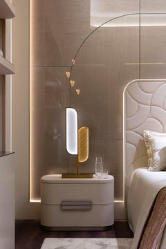 Beautiful Bed Side Table Fabric or Leather Handle with Vetrite Insert