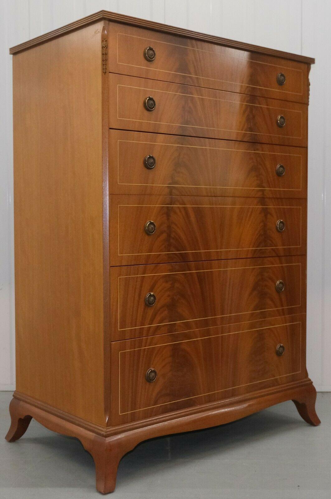 20th Century Beautiful Beithcraft Ltd Scotland Contemporary Flamed Figure Chest of Drawers