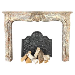 Beautiful Belgian Antique Marble Fireplace – Unique Color Palette