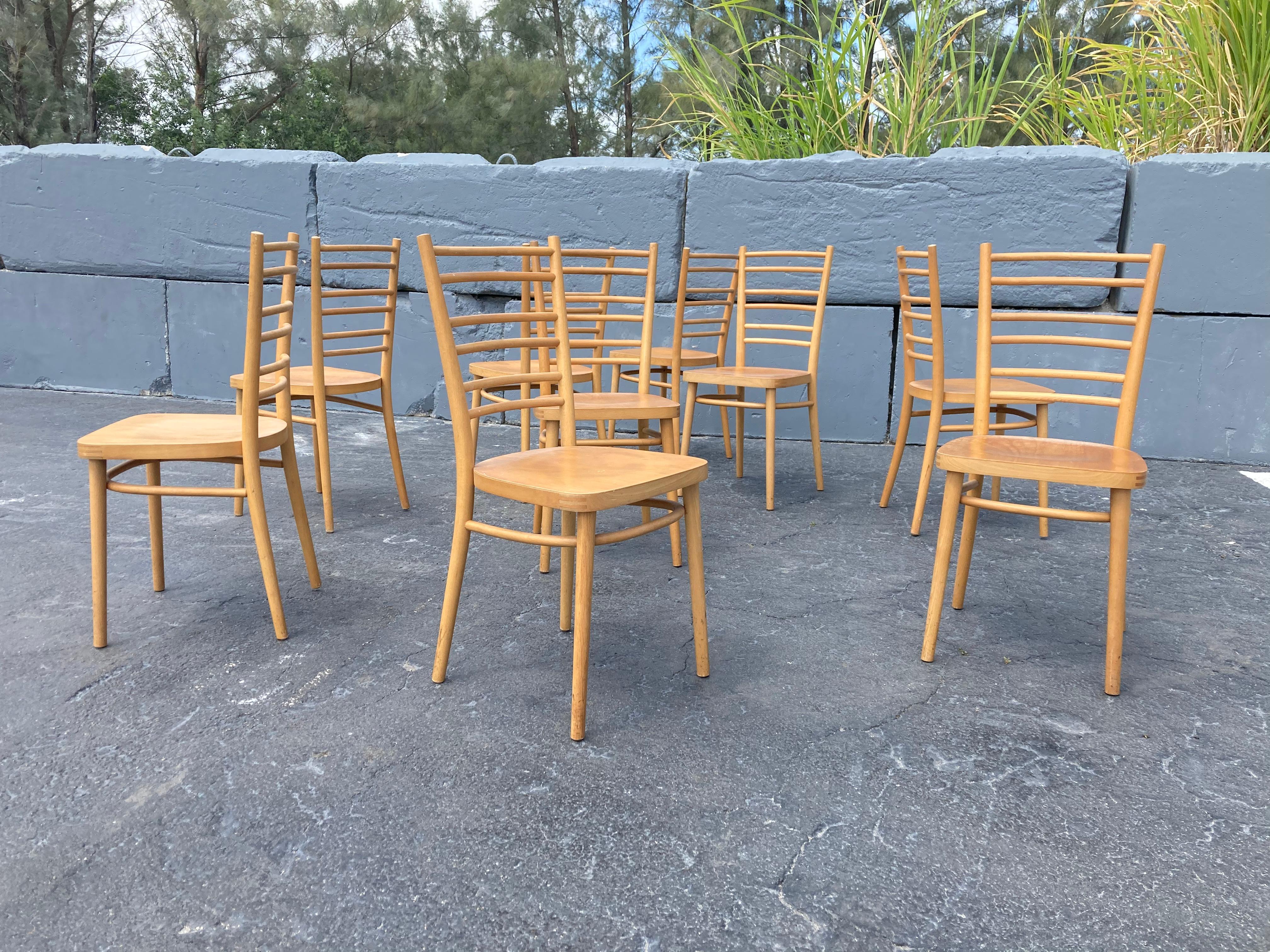 Beautiful Set of Bentwood Dining Chairs, in the Style of Thonet For Sale 5