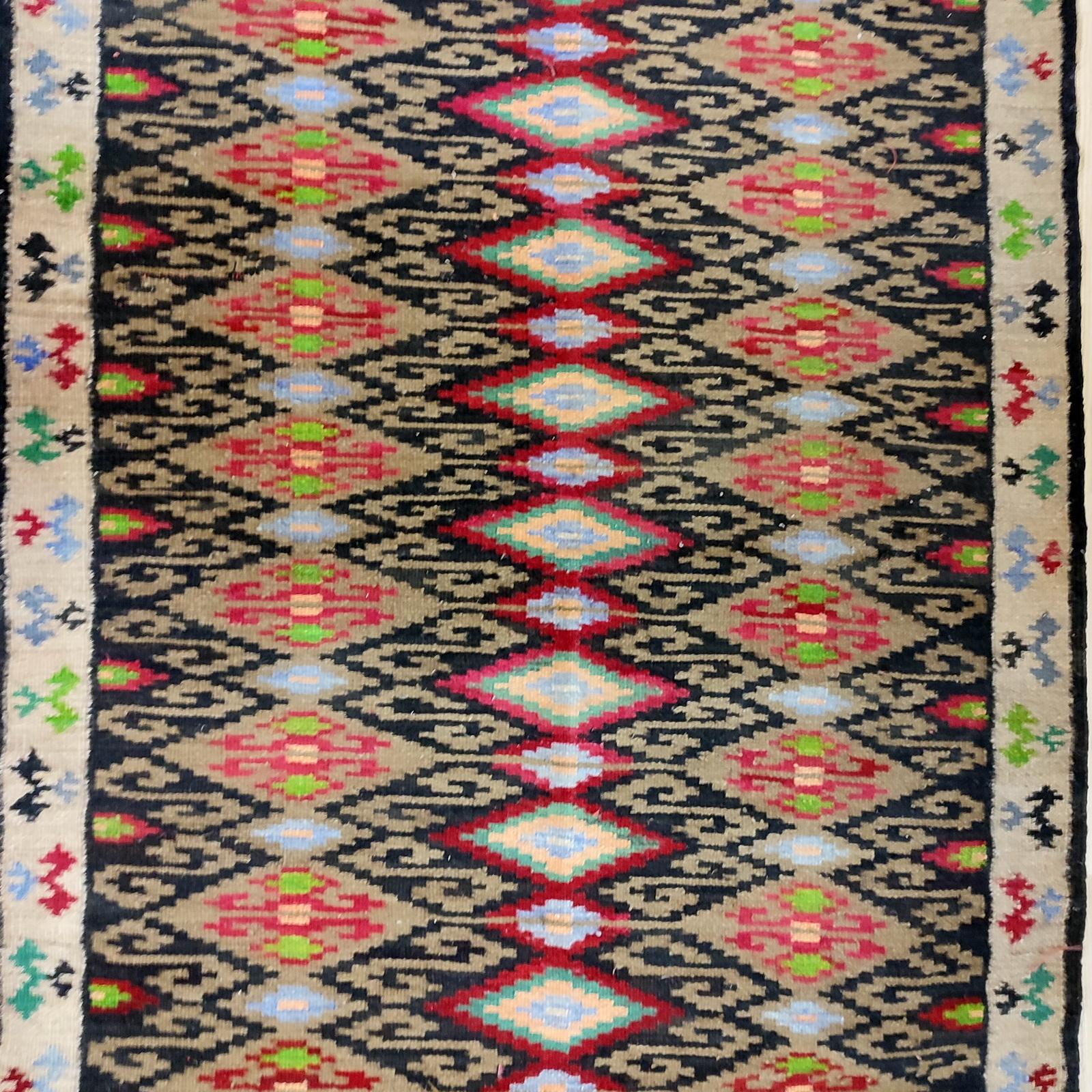 Balkan Beautiful Turkish Kilim Rug Antique of the 1940s, Tribal Rug For Sale