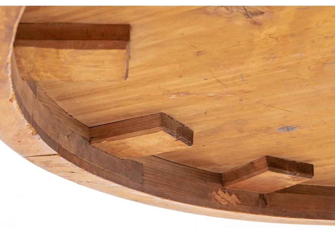 Beautiful Biedermeier Figured Wood Circular Dining Or Center Table  For Sale 7