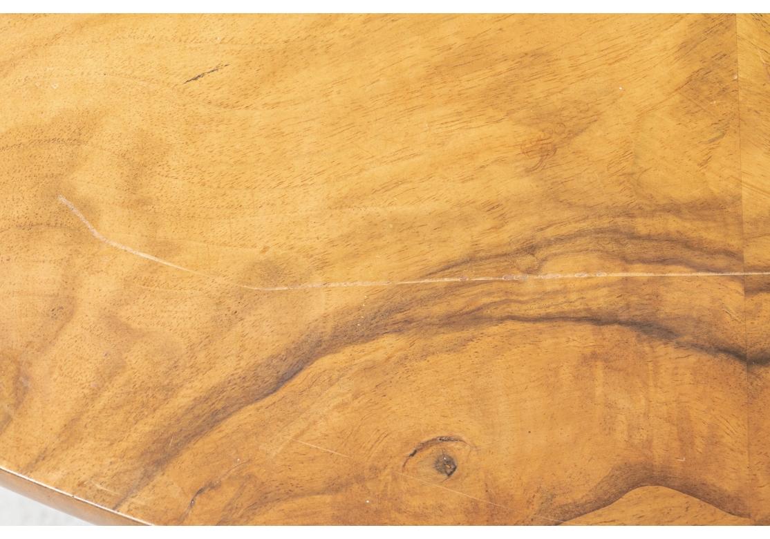 Burl Beautiful Biedermeier Figured Wood Circular Dining Or Center Table  For Sale
