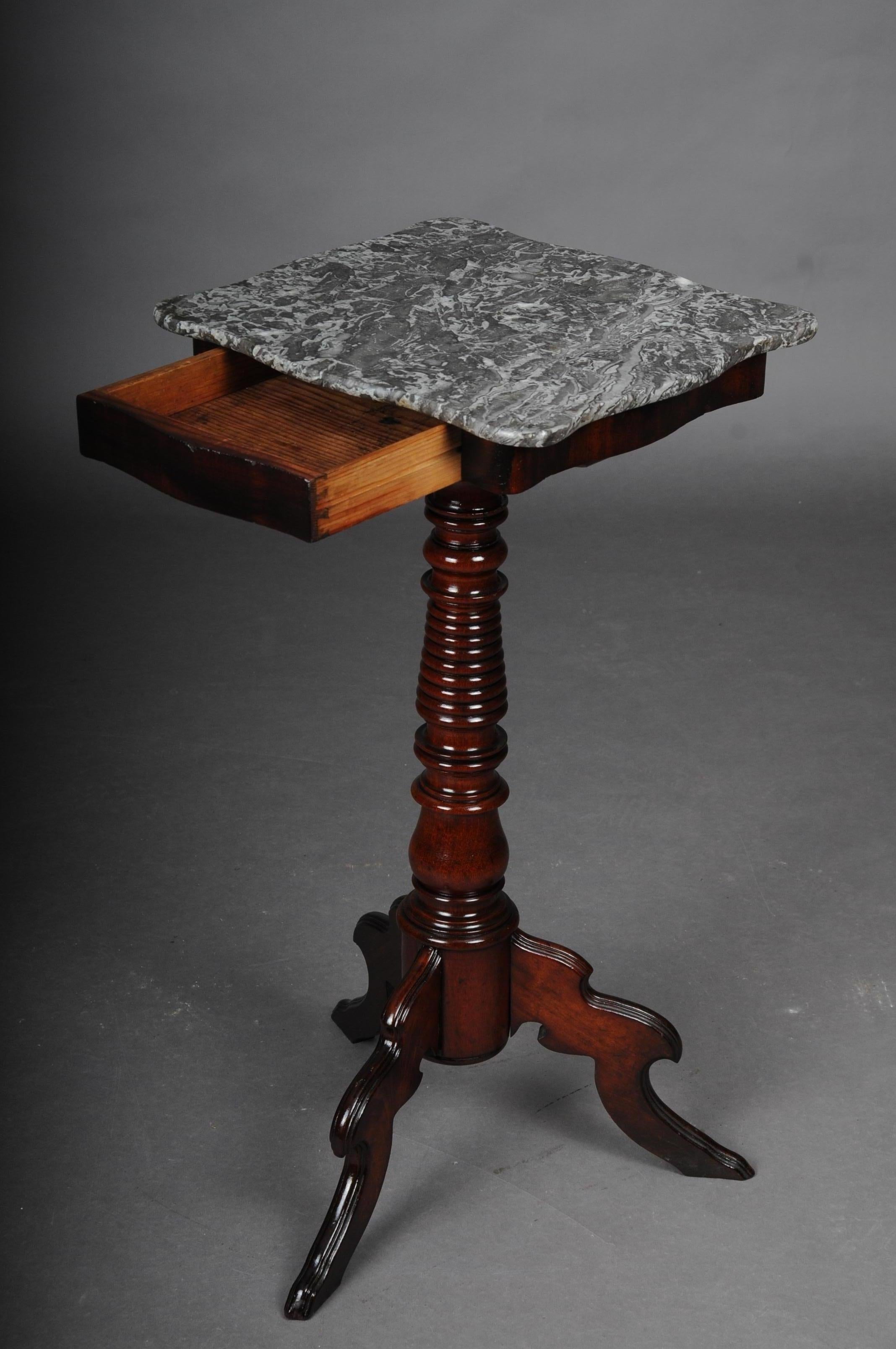 Marble Beautiful Biedermeier Side Table Mahogany, circa 1860 For Sale