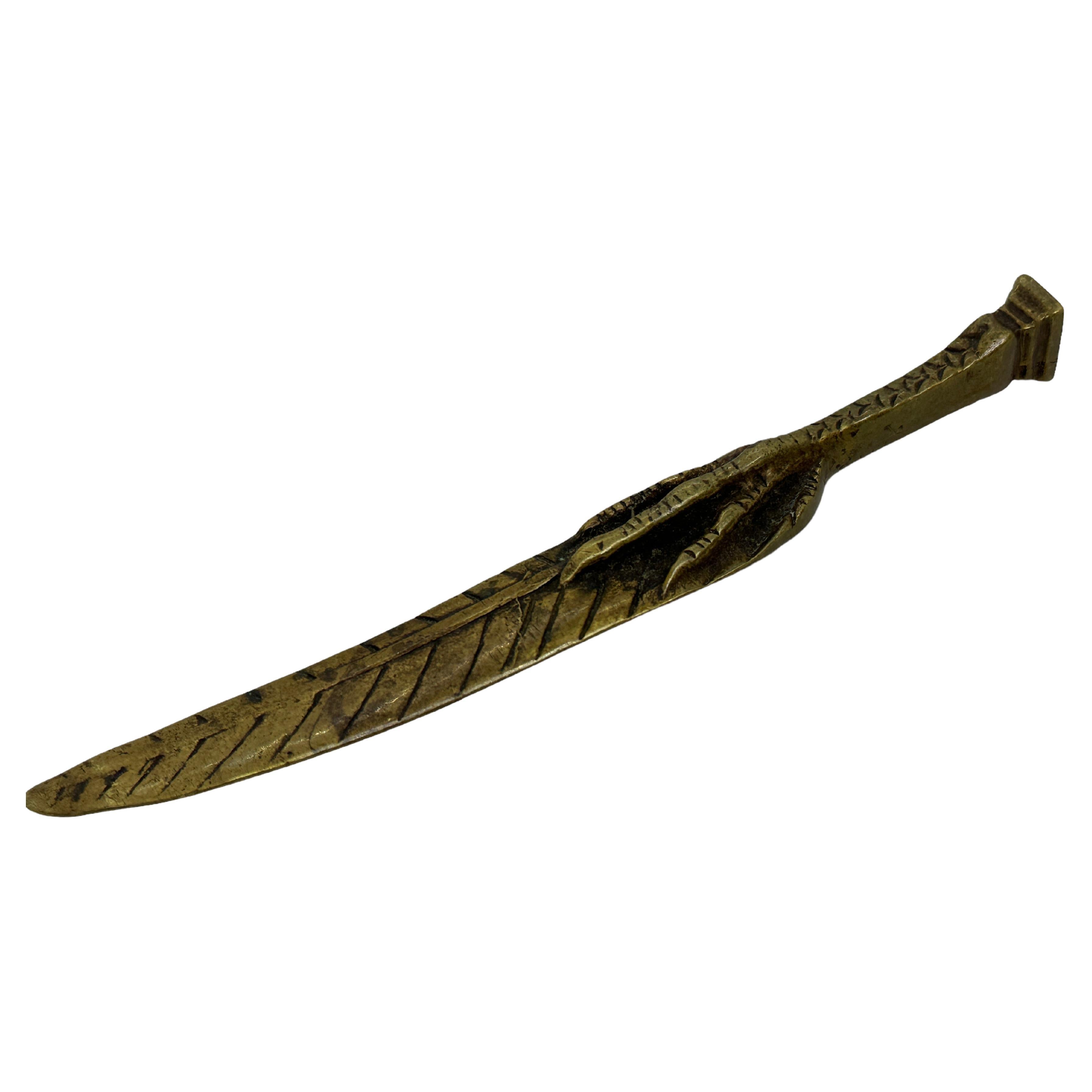 Beautiful Bird Claw Bronze Letter Opener, Vienna Austria, 1920s Vintage Antique For Sale