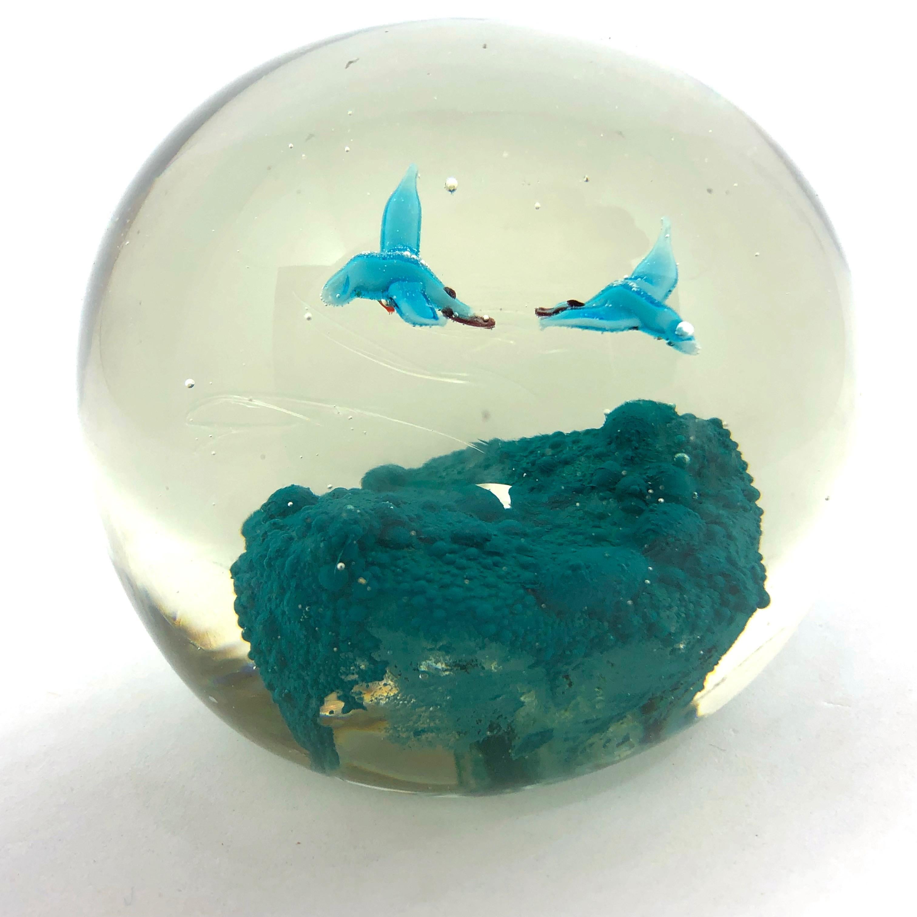 Beautiful Birds Murano Glass Paperweight Mid-Century Modern, Italy 4