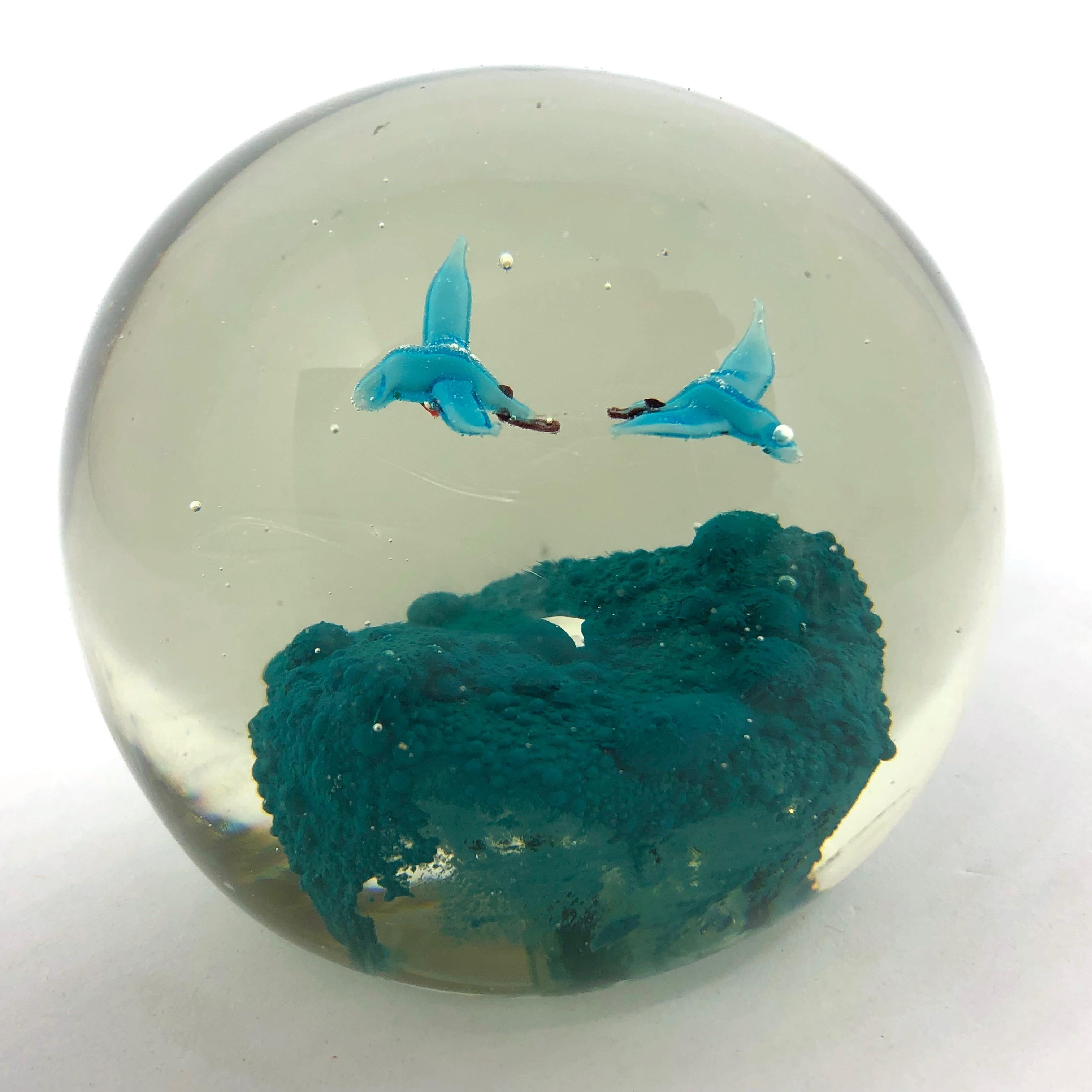 Beautiful Birds Murano Glass Paperweight Mid-Century Modern, Italy 5