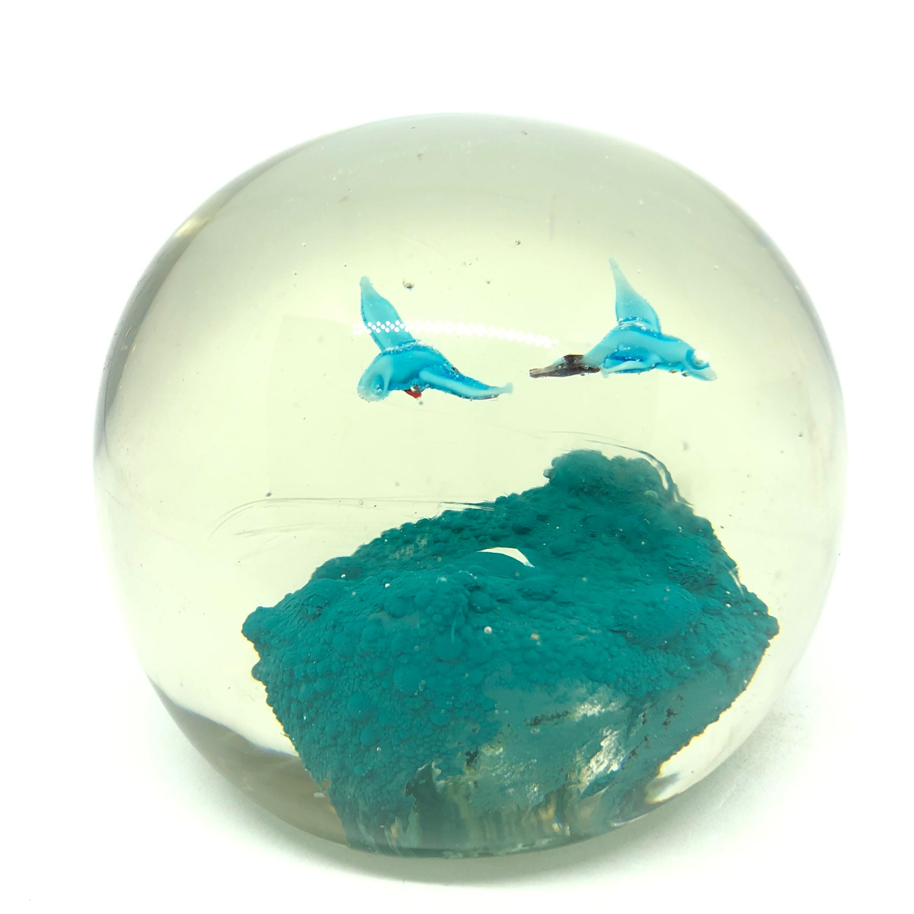 Late 20th Century Beautiful Birds Murano Glass Paperweight Mid-Century Modern, Italy