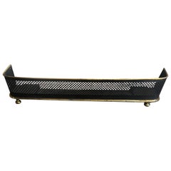 Beautiful Black and Gold Metal & Brass Antique Fireplace Fender