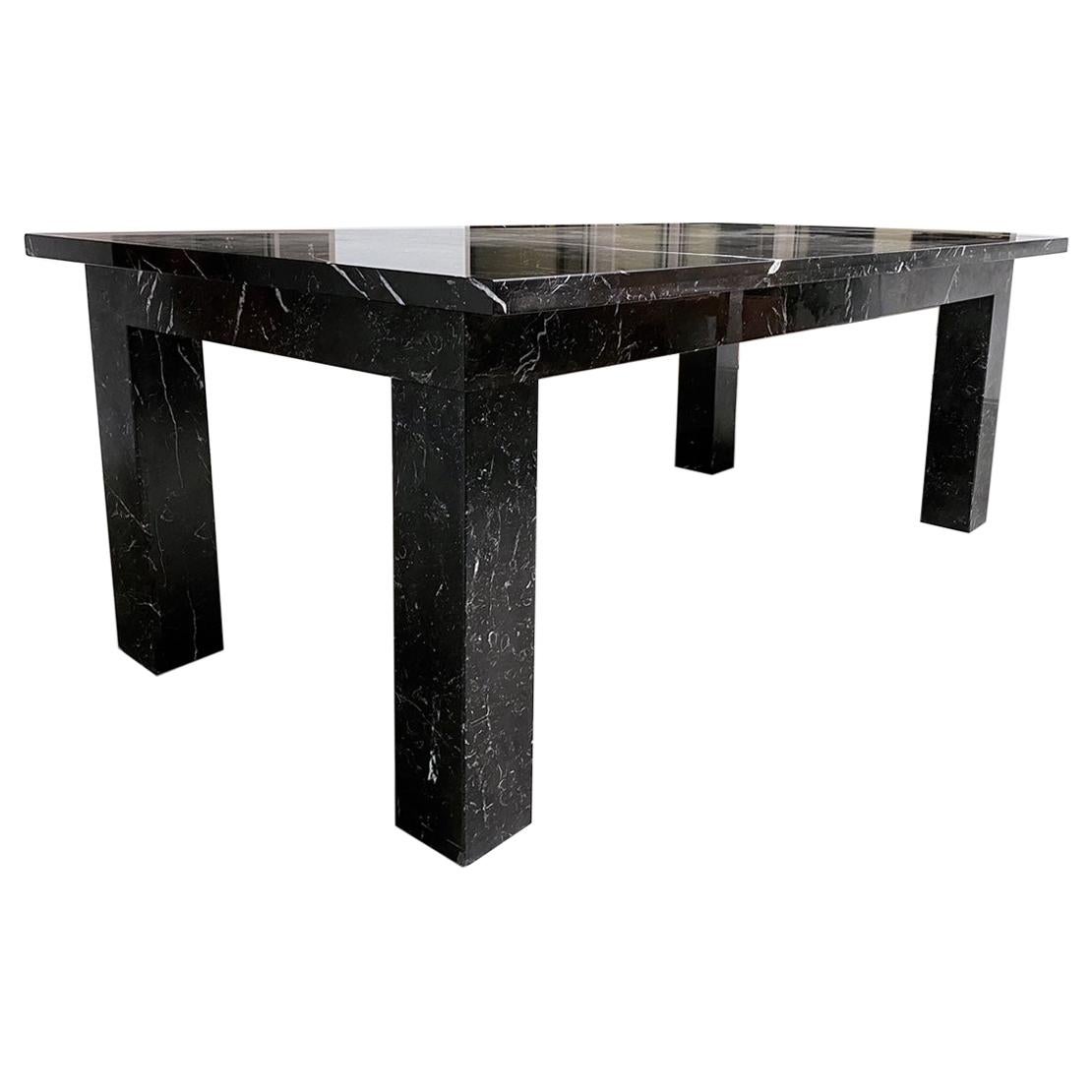 Beautiful Black and White Custom Marble Conference Dining Table, 2000s