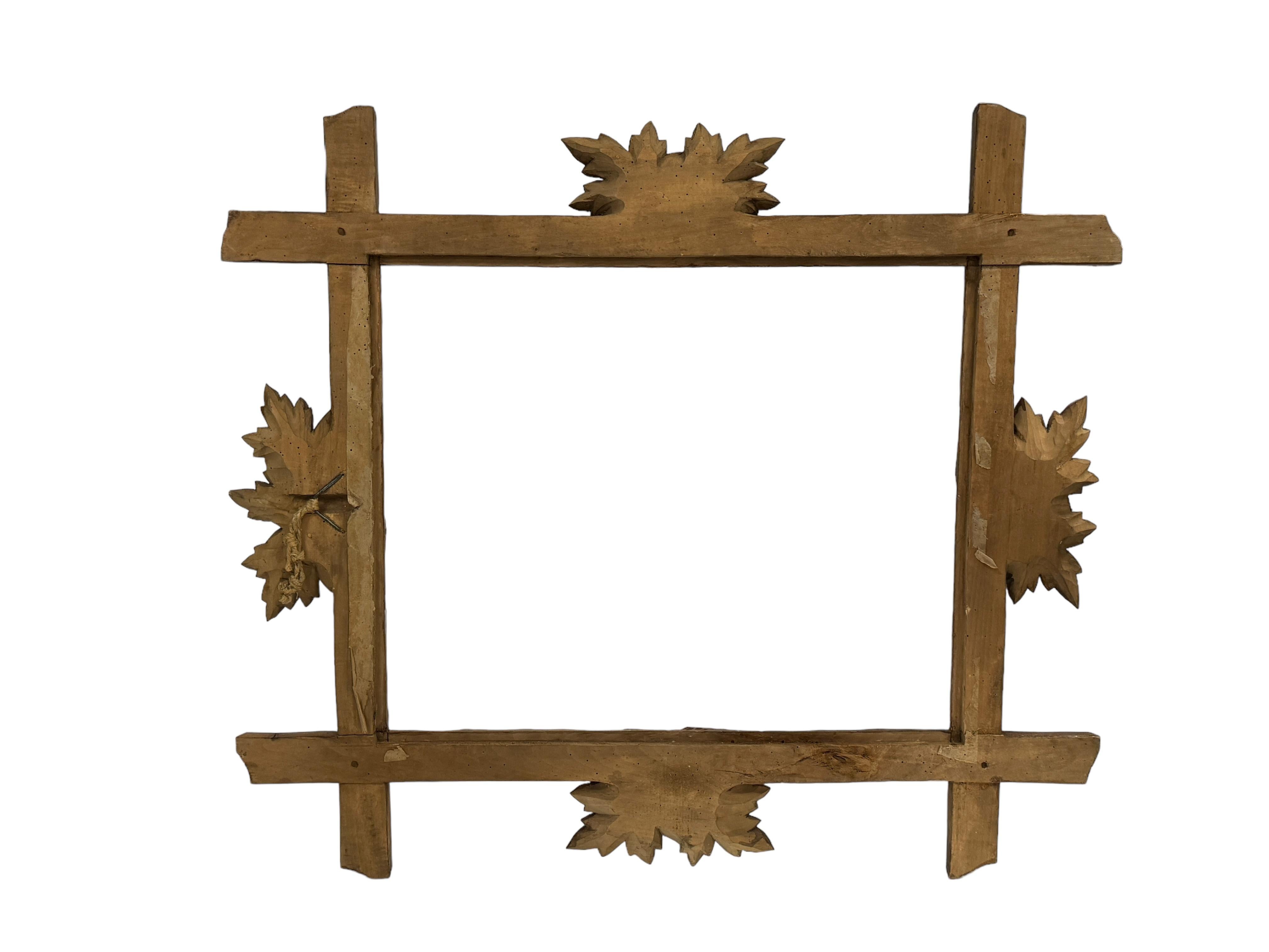 Beautiful Black Forest Frame Antique Brienz Folk Art, 1890s 5