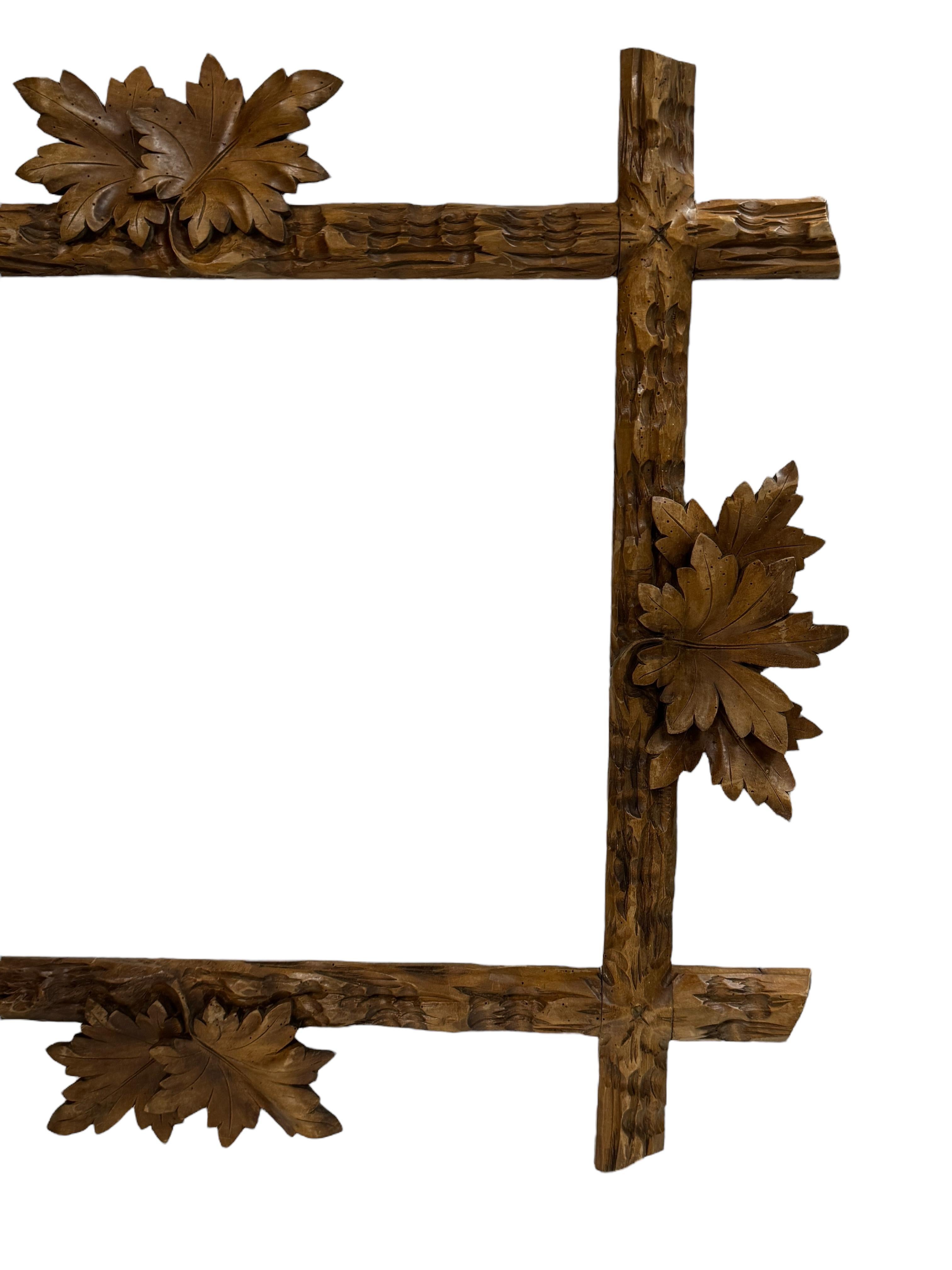 19th Century Beautiful Black Forest Frame Antique Brienz Folk Art, 1890s
