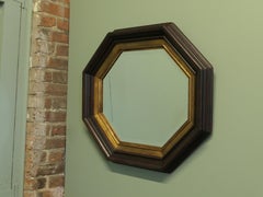 Beautiful Black & Gold Octagonal Regency Style Wall Mirror