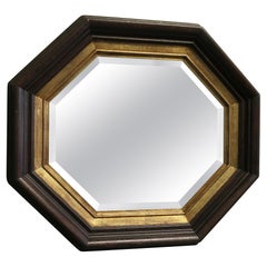 Beautiful Black & Gold Octagonal Regency Style Wall Mirror