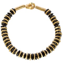Beautiful Black Spinel and Gilded Silver Statement Necklace