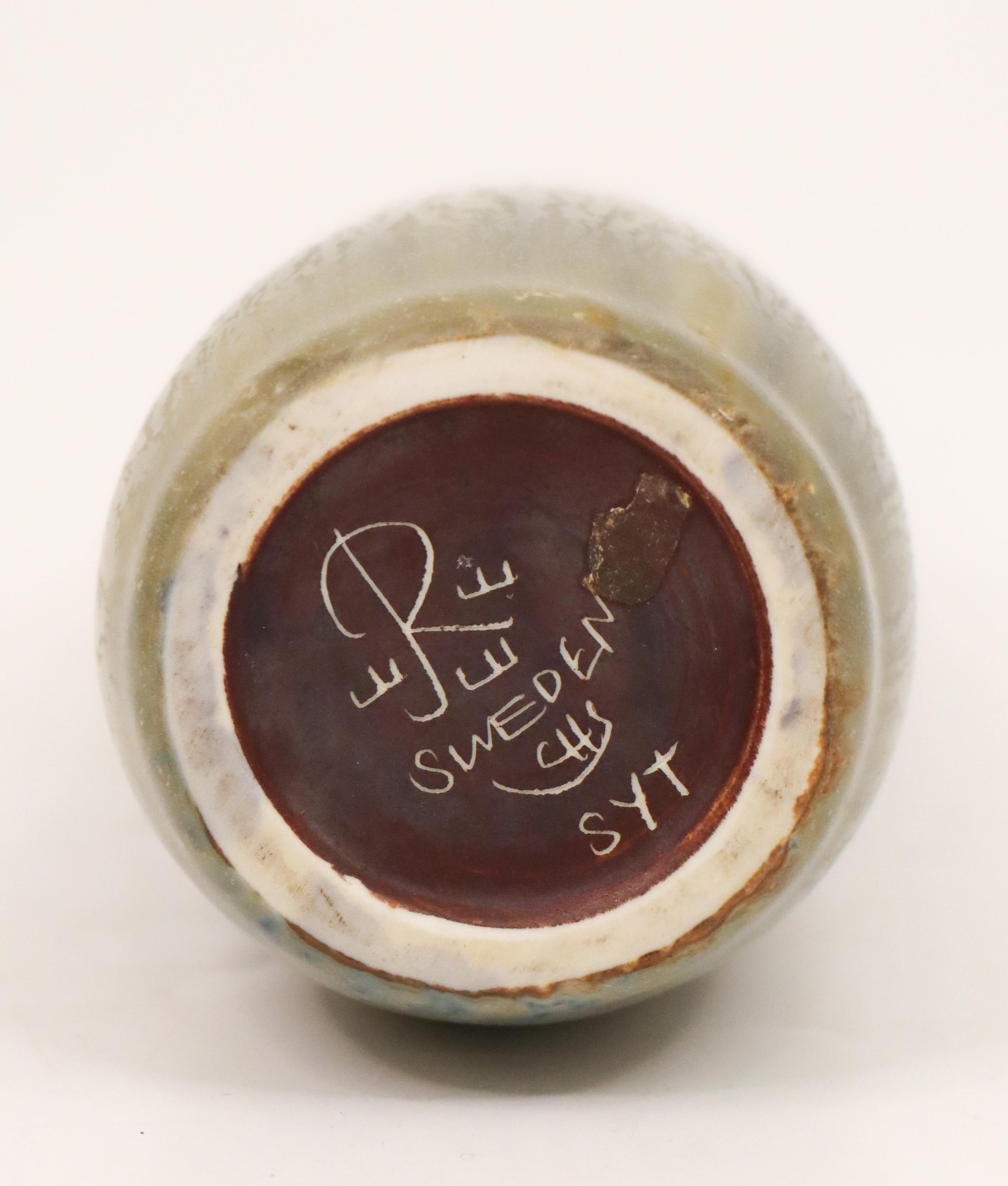 Metà XX secolo Bellissimo vaso cilindrico di colore blu - Carl-Harry Stålhane Rörstrand Scandinavian in vendita