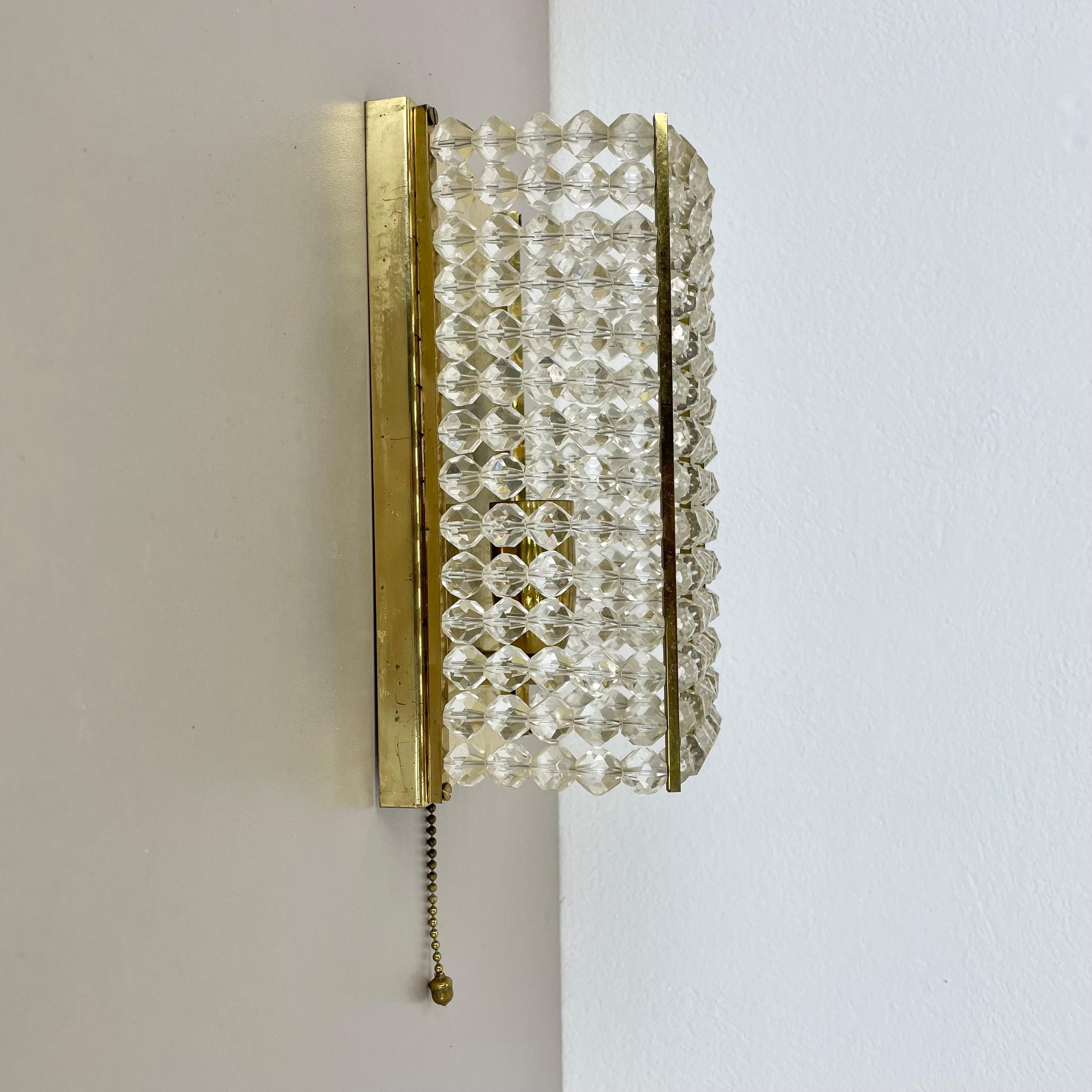 Metal beautiful brass and aryl glass wall light sconce by Emil Stejnar, Austria, 1950s For Sale